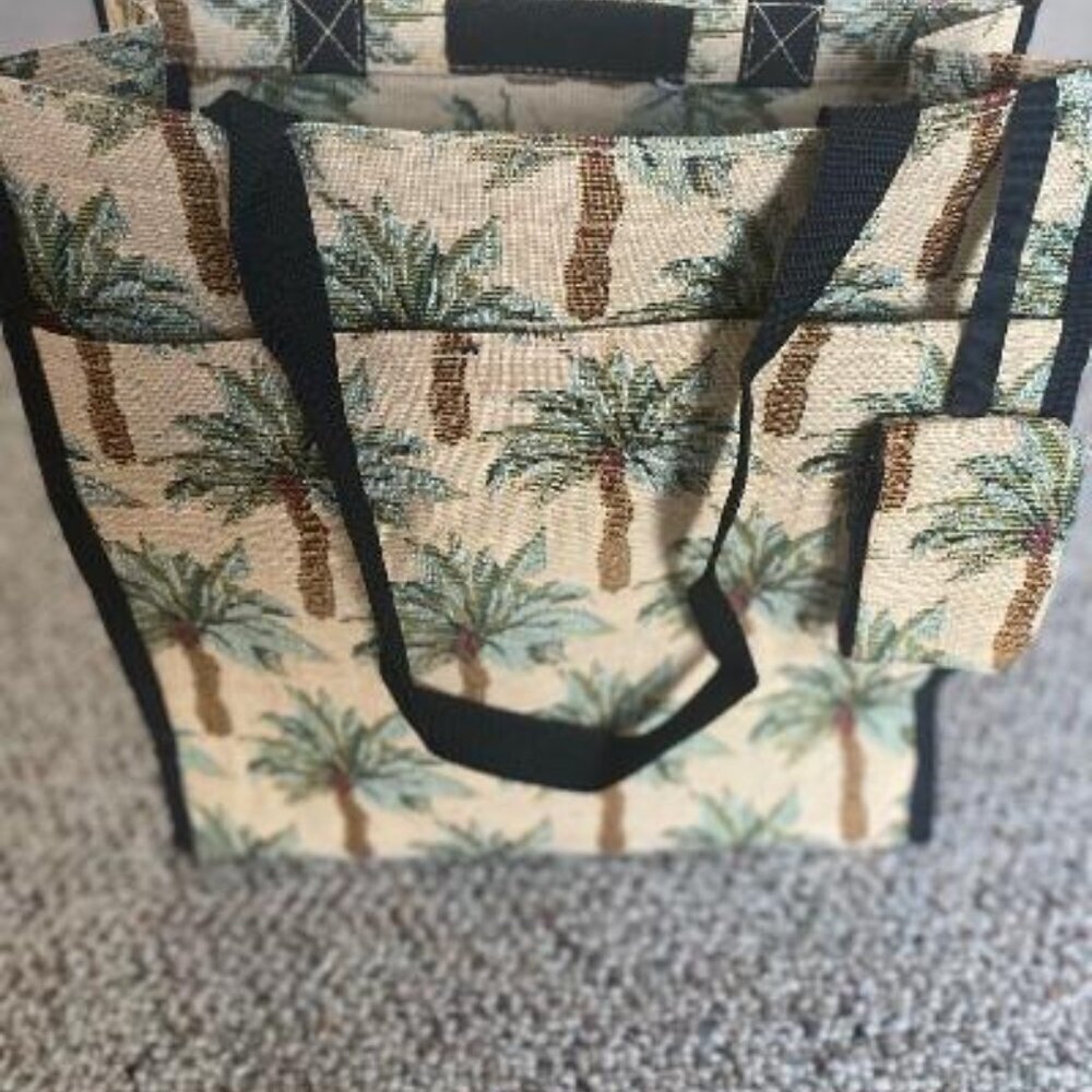 Vintage Palm Tree Tapestry Canvas Tote Bag